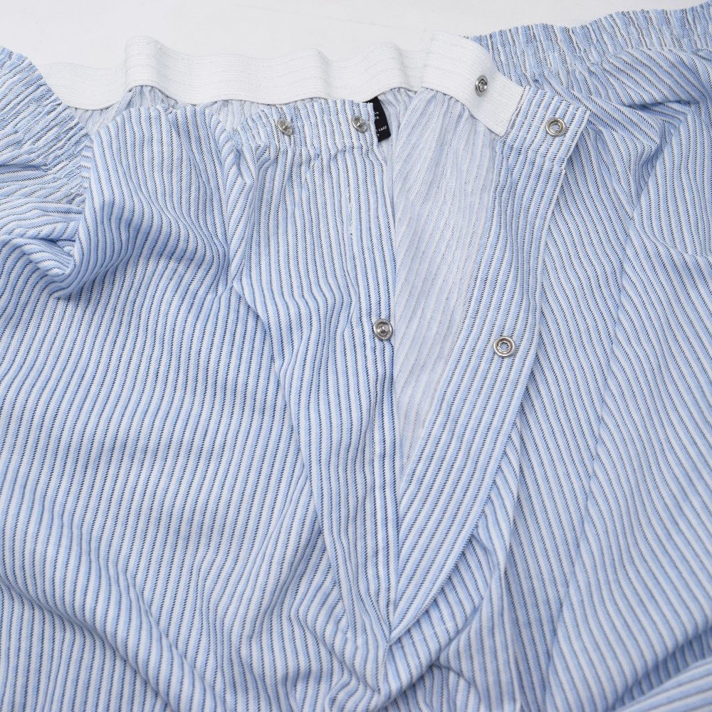 Botany 500 Pajama Shorts Bottoms Men 5XL Blue White Stripe Snap Close Elastic - Picture 4 of 7